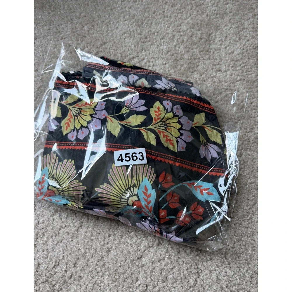 Farm Rio Blouse Top Short Sleeve Flowery Multicolor Medium - Picture 10 of 10